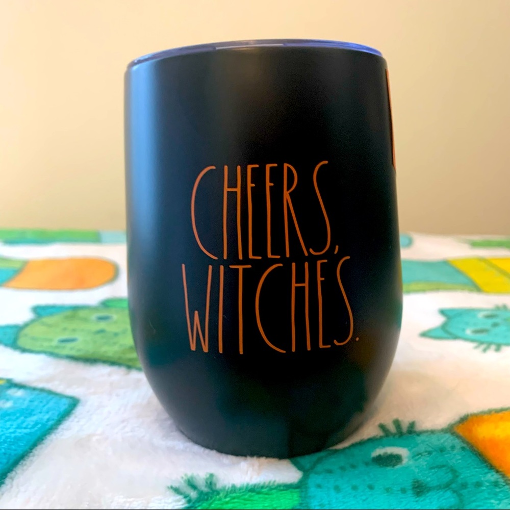 BNWT Rae Dunn Black Stainless Steel CHEERS WITCHES Wine Tumbler